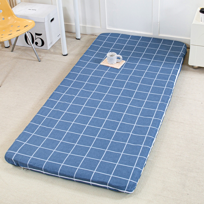 91家纺网 家纺一手货源 找家纺 锦润家纺 2025新款12868床笠床垫套全棉印花学生三件套六件套多件套克莱德蓝