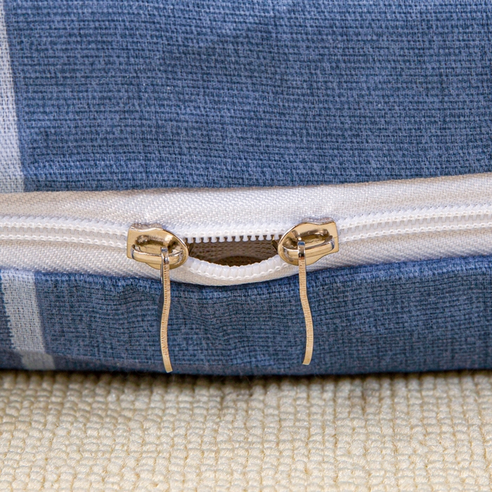 91家纺网 家纺一手货源 找家纺 锦润家纺 2025新款12868床笠床垫套全棉印花学生三件套六件套多件套克莱德蓝