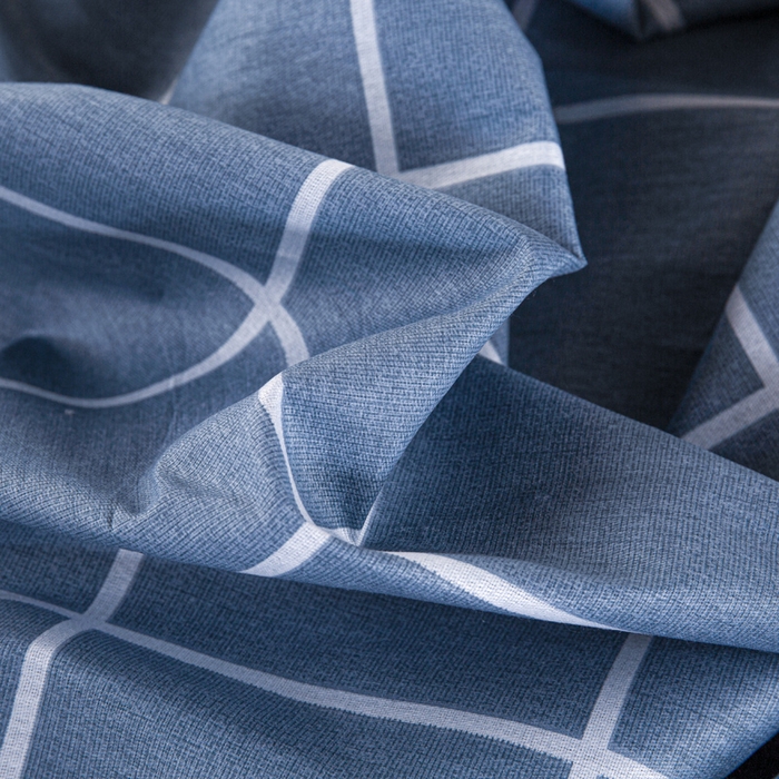 91家纺网 家纺一手货源 找家纺 锦润家纺 2025新款12868床笠床垫套全棉印花学生三件套六件套多件套克莱德蓝