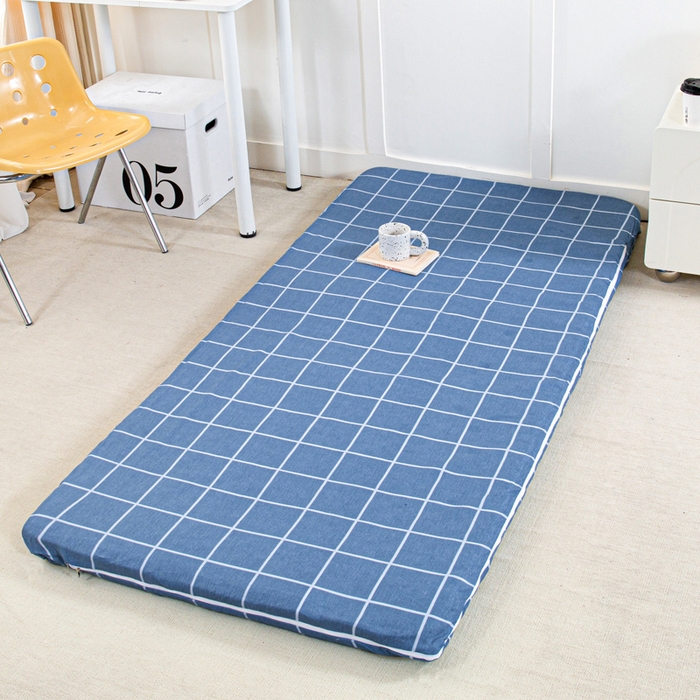 91家纺网 家纺一手货源 找家纺 锦润家纺 2025新款12868床笠床垫套全棉印花学生三件套六件套多件套克莱德蓝