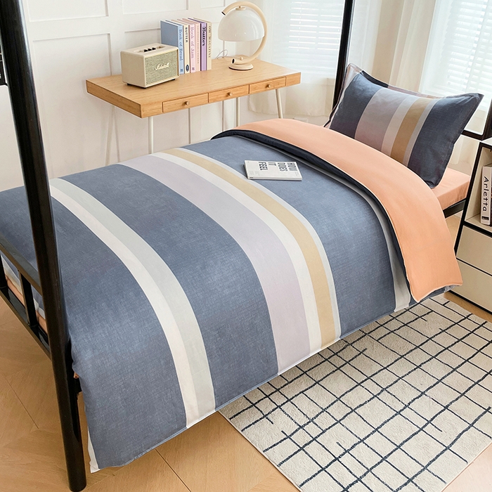 91家纺网 家纺一手货源 找家纺 锦润家纺 2025新款12868床笠床垫套全棉印花学生三件套六件套多件套静雅格韵