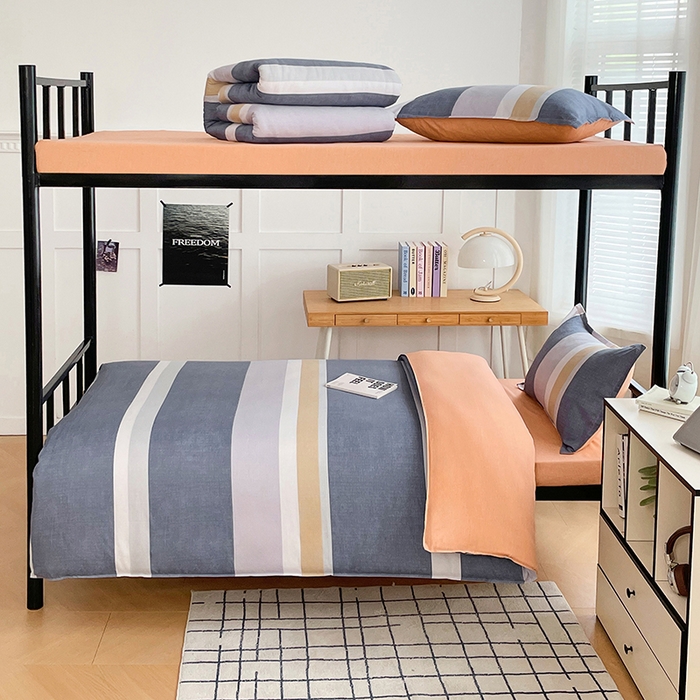 91家纺网 家纺一手货源 找家纺 锦润家纺 2025新款12868床笠床垫套全棉印花学生三件套六件套多件套静雅格韵