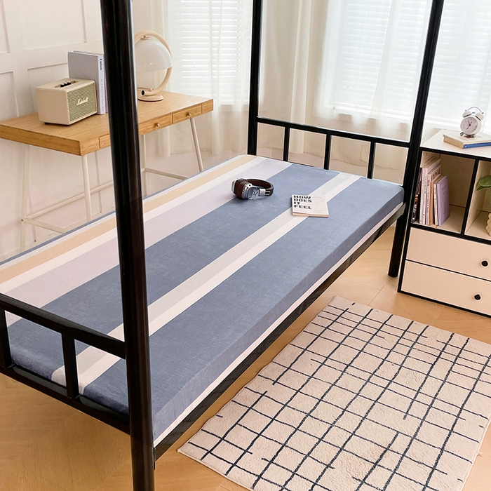 91家纺网 家纺一手货源 找家纺 锦润家纺 2025新款12868床笠床垫套全棉印花学生三件套六件套多件套静雅格韵