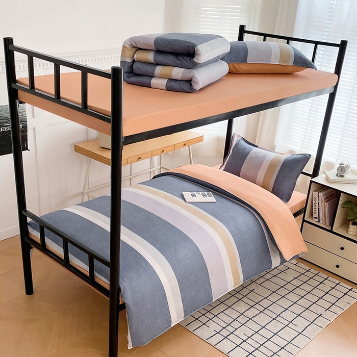 91家纺网 家纺一手货源 找家纺 锦润家纺 2025新款12868床笠床垫套全棉印花学生三件套六件套多件套静雅格韵