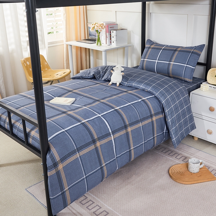 91家纺网 家纺一手货源 找家纺 锦润家纺 2025新款12868床笠床垫套全棉印花学生三件套六件套多件套青涩时光