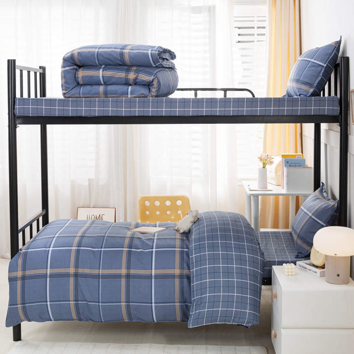 91家纺网 家纺一手货源 找家纺 锦润家纺 2025新款12868床笠床垫套全棉印花学生三件套六件套多件套青涩时光