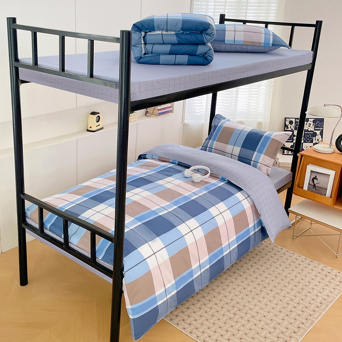 91家纺网 家纺一手货源 找家纺 锦润家纺2025新款全棉13372学生三件套纯棉宿舍六件套 匆匆那年