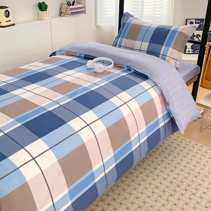 91家纺网 家纺一手货源 找家纺 锦润家纺2025新款全棉13372学生三件套纯棉宿舍六件套 匆匆那年