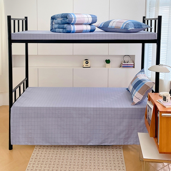 91家纺网 家纺一手货源 找家纺 锦润家纺2025新款全棉13372学生三件套纯棉宿舍六件套 匆匆那年