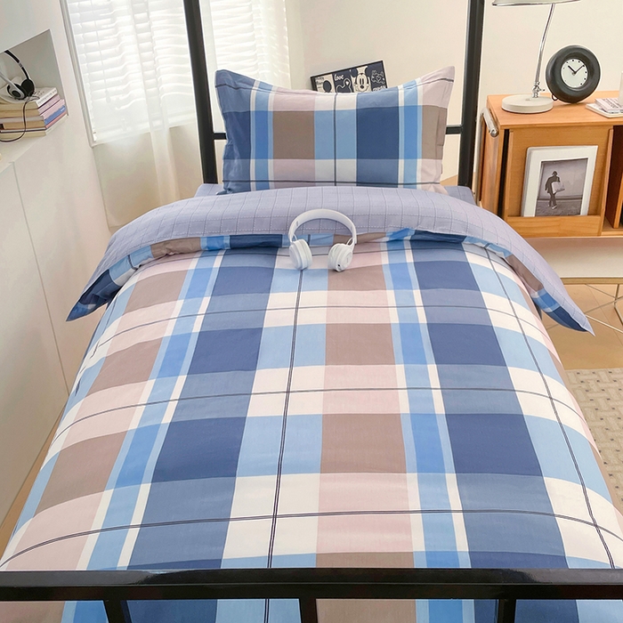 91家纺网 家纺一手货源 找家纺 锦润家纺2025新款全棉13372学生三件套纯棉宿舍六件套 匆匆那年