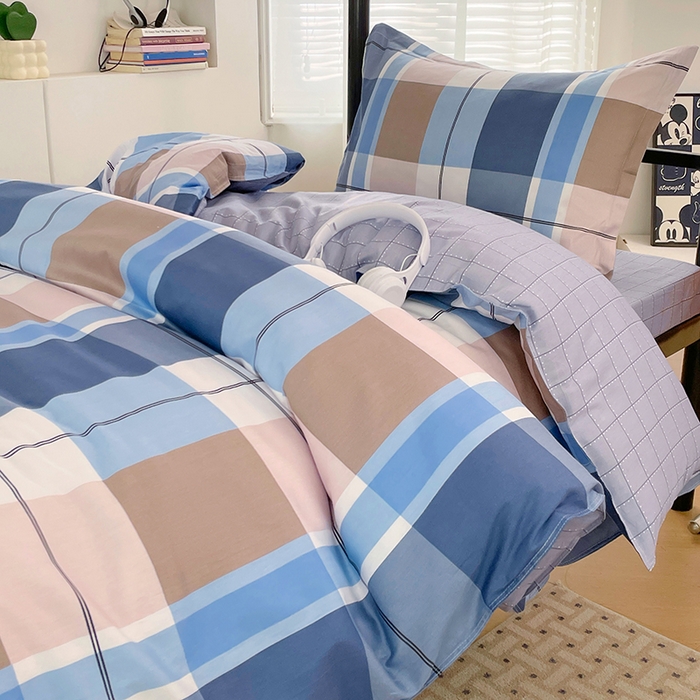 91家纺网 家纺一手货源 找家纺 锦润家纺2025新款全棉13372学生三件套纯棉宿舍六件套 匆匆那年