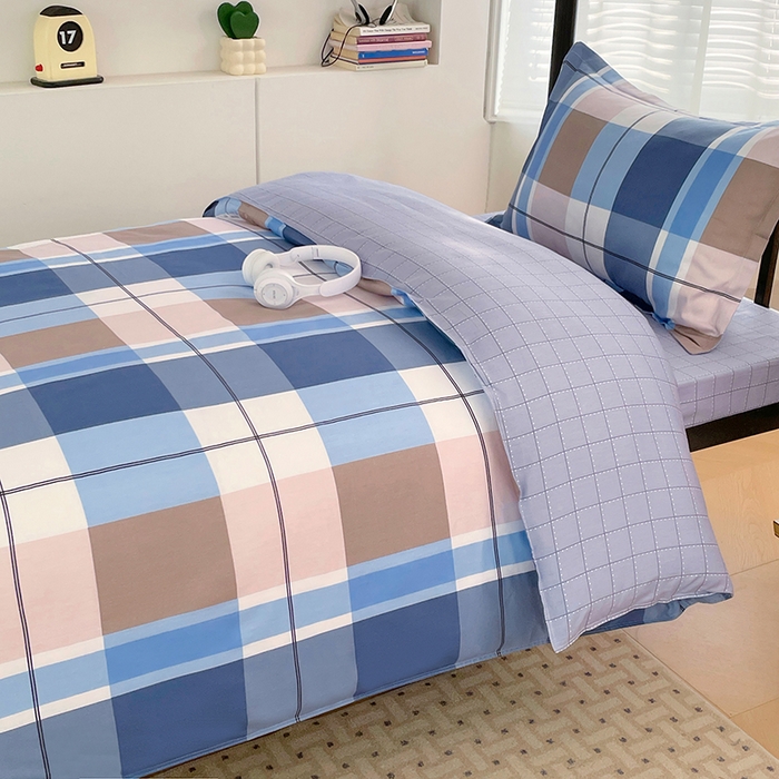 91家纺网 家纺一手货源 找家纺 锦润家纺2025新款全棉13372学生三件套纯棉宿舍六件套 匆匆那年