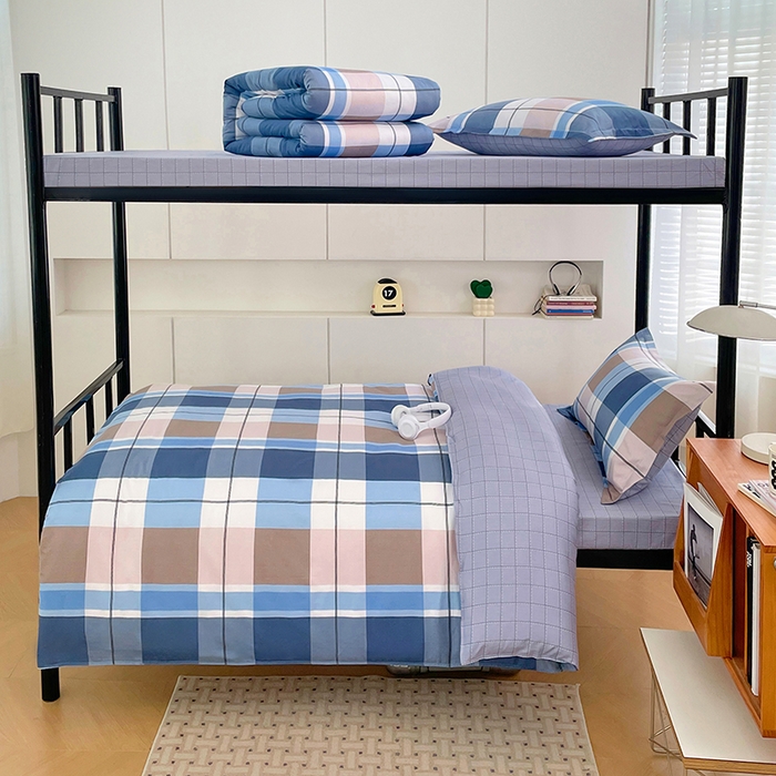 91家纺网 家纺一手货源 找家纺 锦润家纺2025新款全棉13372学生三件套纯棉宿舍六件套 匆匆那年