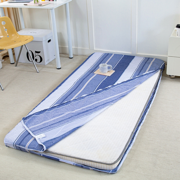 91家纺网 家纺一手货源 找家纺 锦润家纺 2025新款12868床笠床垫套全棉印花学生三件套六件套多件套闲趣时光-灰