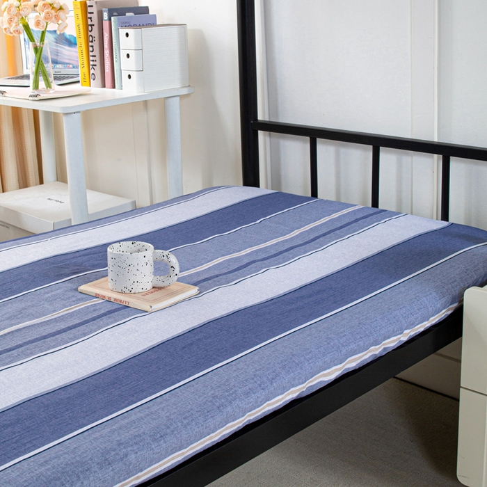 91家纺网 家纺一手货源 找家纺 锦润家纺 2025新款12868床笠床垫套全棉印花学生三件套六件套多件套闲趣时光-灰