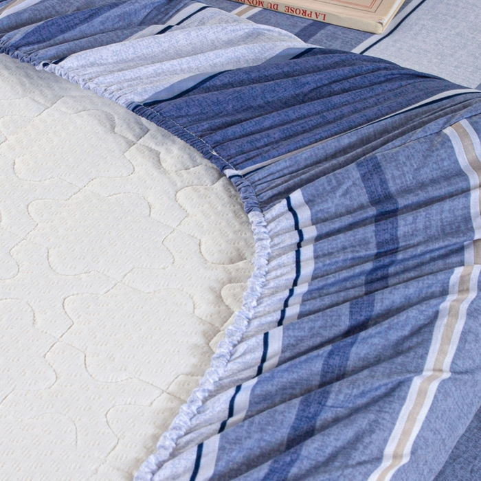 91家纺网 家纺一手货源 找家纺 锦润家纺 2025新款12868床笠床垫套全棉印花学生三件套六件套多件套闲趣时光-灰