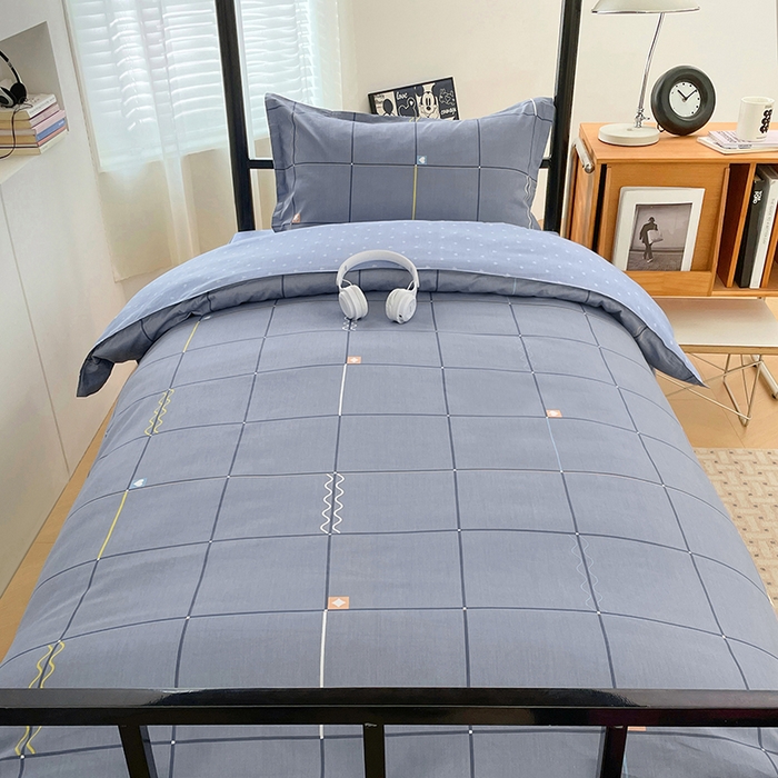 91家纺网 家纺一手货源 找家纺 锦润家纺2025新款全棉13372学生三件套纯棉宿舍六件套 朵拉