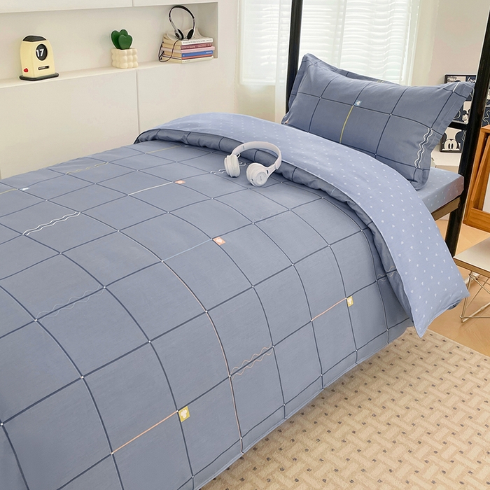 91家纺网 家纺一手货源 找家纺 锦润家纺2025新款全棉13372学生三件套纯棉宿舍六件套 朵拉