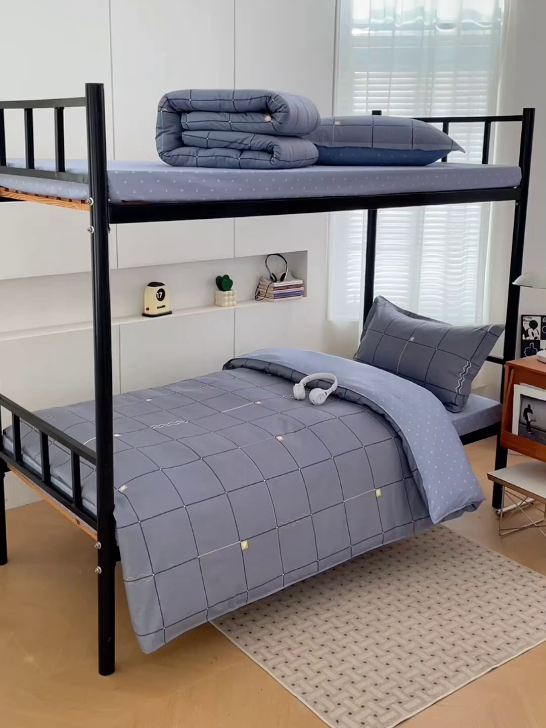 91家纺网 家纺一手货源 找家纺 锦润家纺2025新款全棉13372学生三件套纯棉宿舍六件套 朵拉