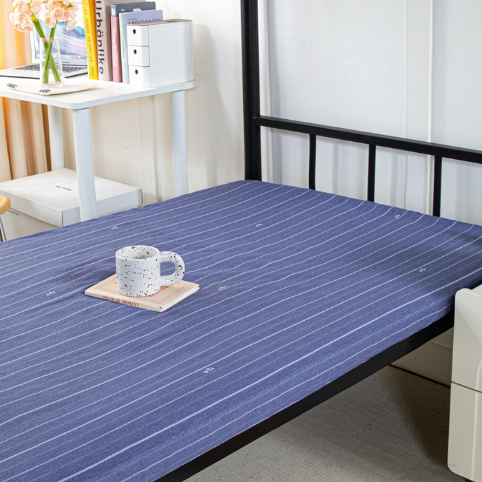 91家纺网 家纺一手货源 找家纺 锦润家纺 2025新款12868床笠床垫套全棉印花学生三件套六件套多件套幸福定制-蓝