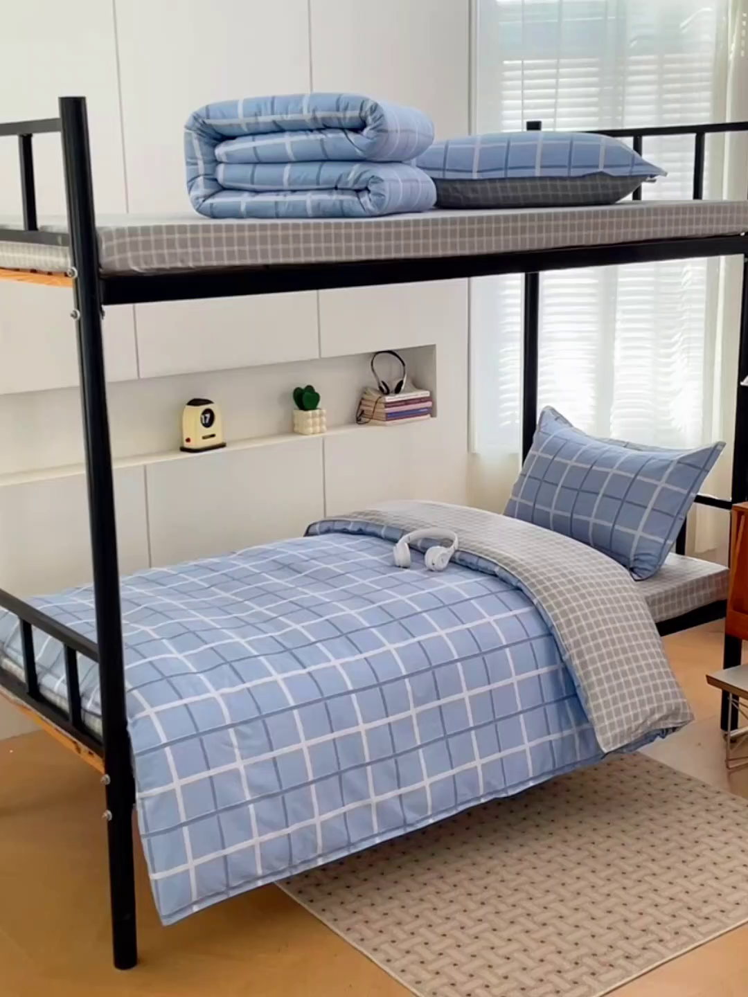 91家纺网 家纺一手货源 找家纺 锦润家纺2025新款全棉13372学生三件套纯棉宿舍六件套 风和日丽