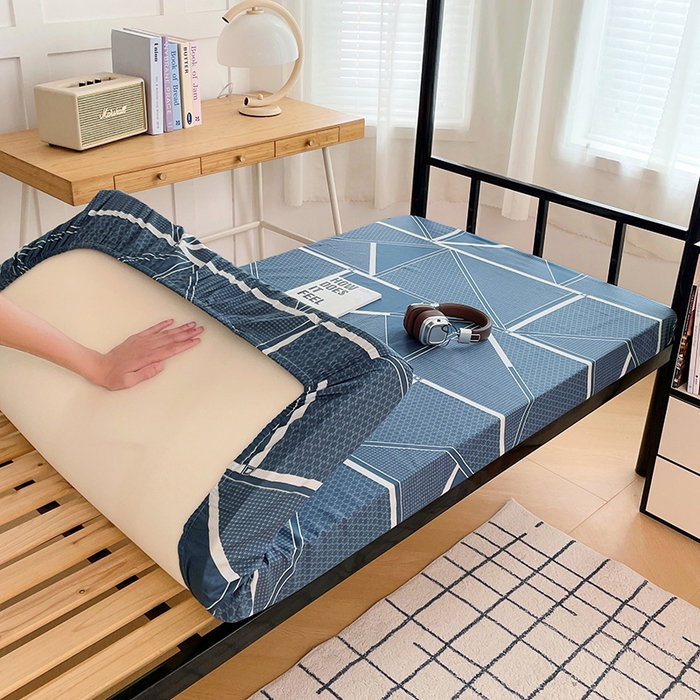 91家纺网 家纺一手货源 找家纺 锦润家纺 2025新款12868床笠床垫套全棉印花学生三件套六件套多件套空间