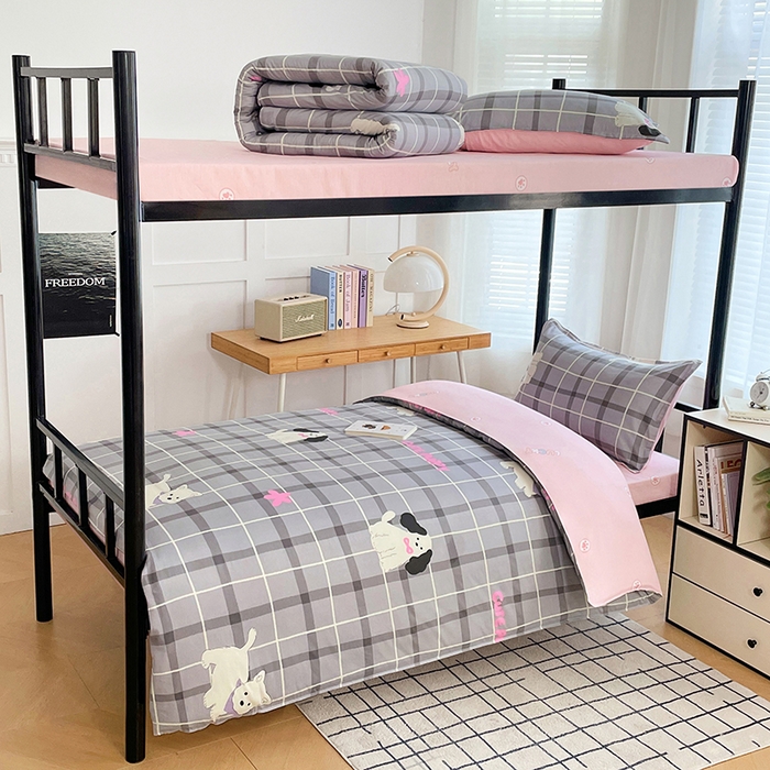 91家纺网 家纺一手货源 找家纺 锦润家纺 2025新款12868床笠床垫套全棉印花学生三件套六件套多件套涂鸦