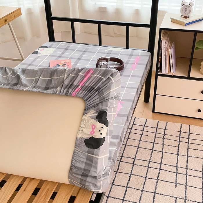 91家纺网 家纺一手货源 找家纺 锦润家纺 2025新款12868床笠床垫套全棉印花学生三件套六件套多件套涂鸦