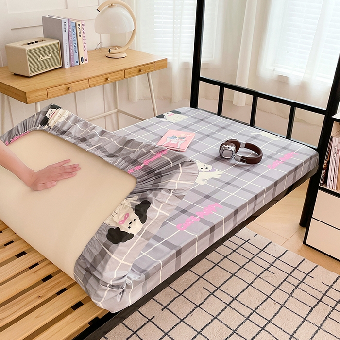 91家纺网 家纺一手货源 找家纺 锦润家纺 2025新款12868床笠床垫套全棉印花学生三件套六件套多件套涂鸦