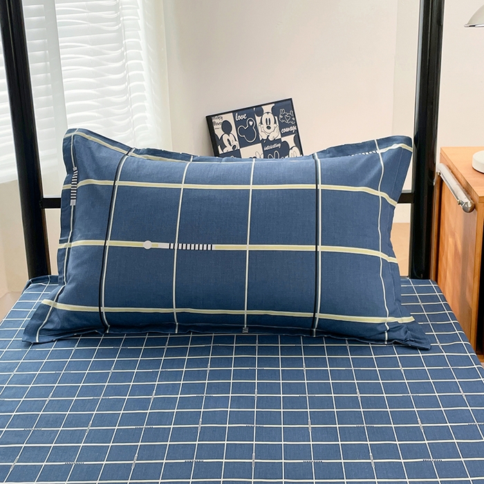 91家纺网 家纺一手货源 找家纺 锦润家纺2025新款全棉13372学生三件套纯棉宿舍六件套 流行前沿-蓝