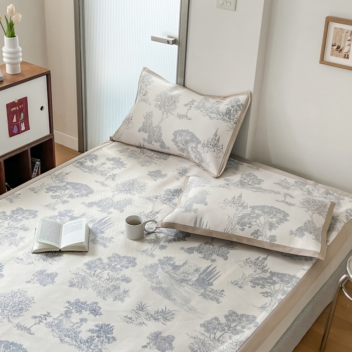 91家纺网 家纺一手货源 找家纺 觅糖家纺 2025春夏新款A类抗菌养生冰藤凉席席子 阿芙拉