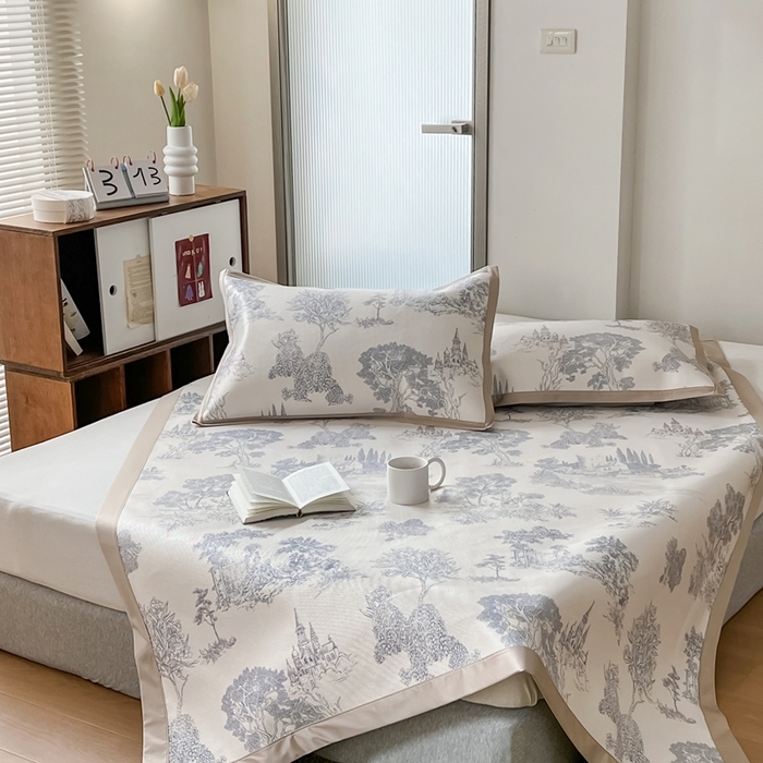 91家纺网 家纺一手货源 找家纺 觅糖家纺 2025春夏新款A类抗菌养生冰藤凉席席子 阿芙拉