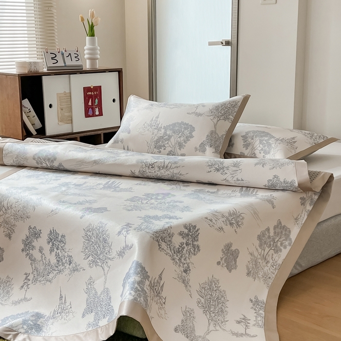 91家纺网 家纺一手货源 找家纺 觅糖家纺 2025春夏新款A类抗菌养生冰藤凉席席子 阿芙拉