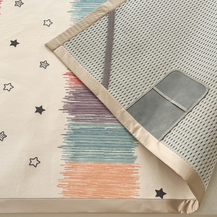 91家纺网 家纺一手货源 找家纺 觅糖家纺 2025春夏新款A类抗菌养生冰藤凉席席子 缤纷夏日