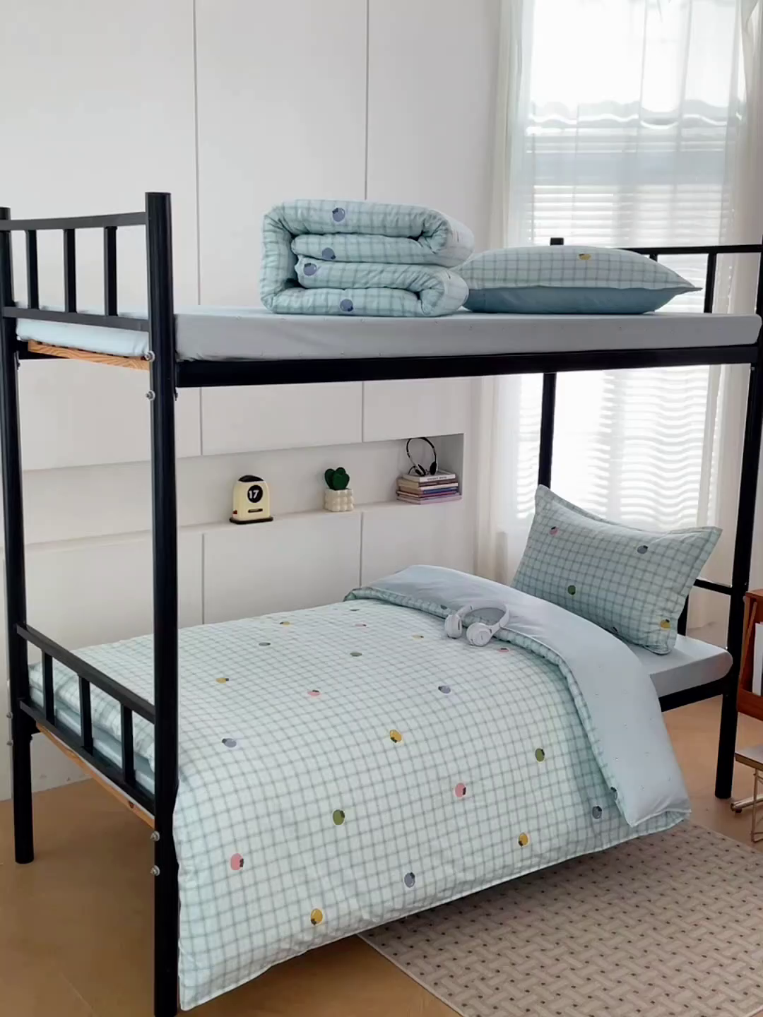 91家纺网 家纺一手货源 找家纺 锦润家纺2025新款全棉13372学生三件套纯棉宿舍六件套 水果波波