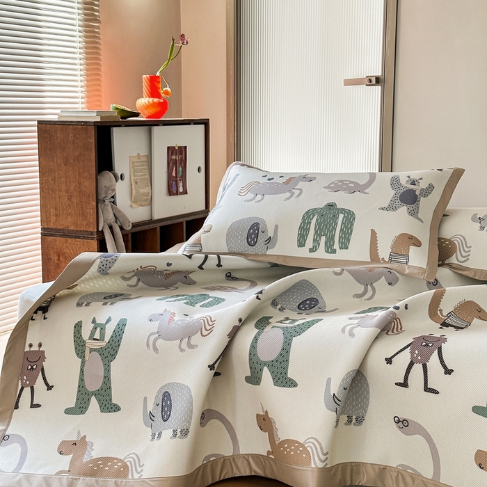 91家纺网 家纺一手货源 找家纺 觅糖家纺 2025春夏新款A类抗菌养生冰藤凉席席子 魔幻世界