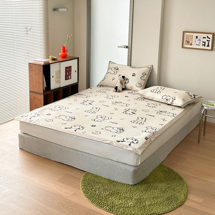 91家纺网 家纺一手货源 找家纺 觅糖家纺 2025春夏新款A类抗菌养生冰藤凉席席子 夏日畅想