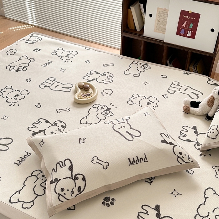 91家纺网 家纺一手货源 找家纺 觅糖家纺 2025春夏新款A类抗菌养生冰藤凉席席子 夏日畅想