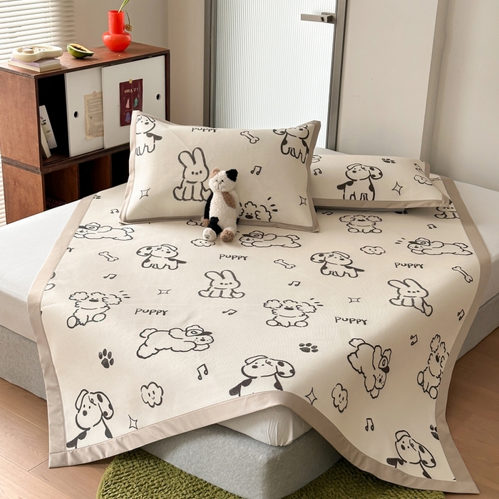 91家纺网 家纺一手货源 找家纺 觅糖家纺 2025春夏新款A类抗菌养生冰藤凉席席子 夏日畅想