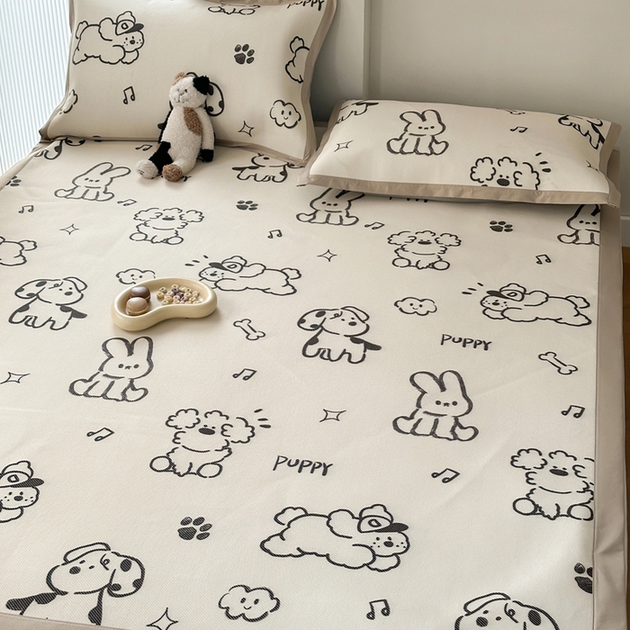 91家纺网 家纺一手货源 找家纺 觅糖家纺 2025春夏新款A类抗菌养生冰藤凉席席子 夏日畅想