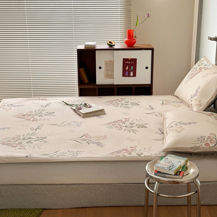 91家纺网 家纺一手货源 找家纺 觅糖家纺 2025春夏新款A类抗菌养生冰藤凉席席子 薰衣草