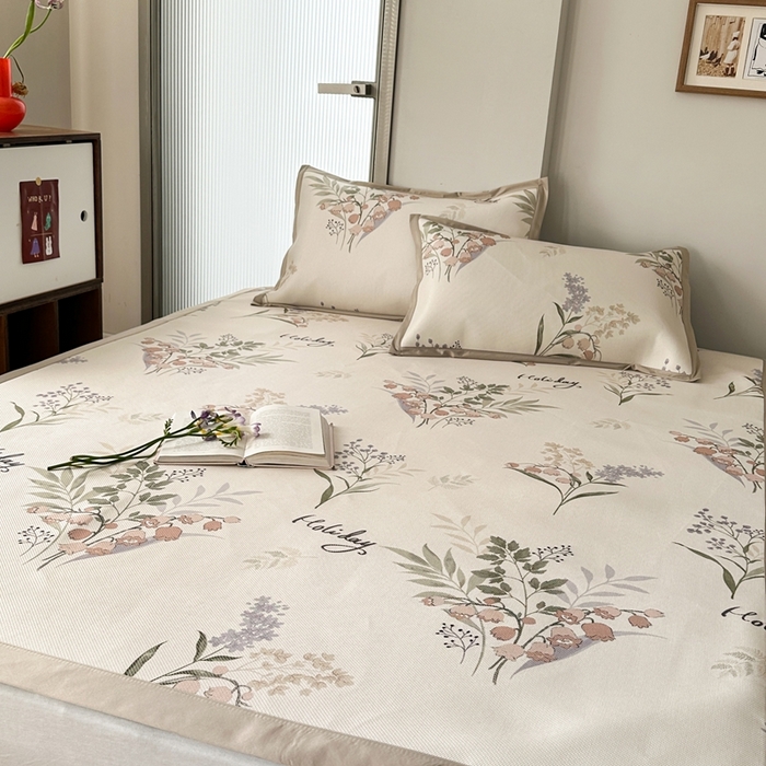 91家纺网 家纺一手货源 找家纺 觅糖家纺 2025春夏新款A类抗菌养生冰藤凉席席子 薰衣草