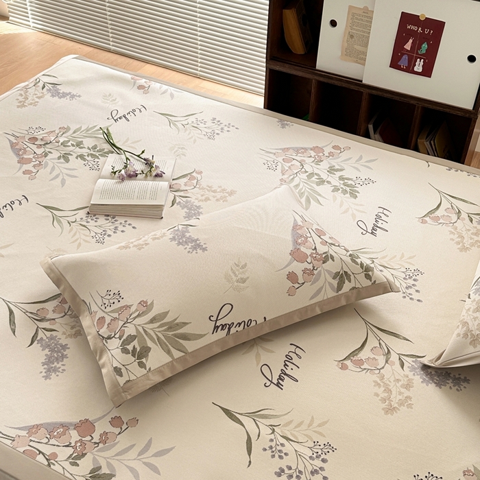 91家纺网 家纺一手货源 找家纺 觅糖家纺 2025春夏新款A类抗菌养生冰藤凉席席子 薰衣草