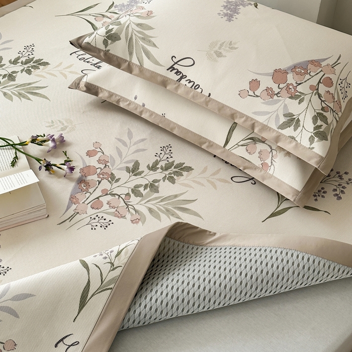 91家纺网 家纺一手货源 找家纺 觅糖家纺 2025春夏新款A类抗菌养生冰藤凉席席子 薰衣草