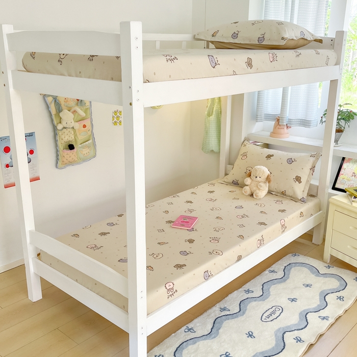 铭成家纺 2025新款全棉印花学生单床笠系列 宠咖时间