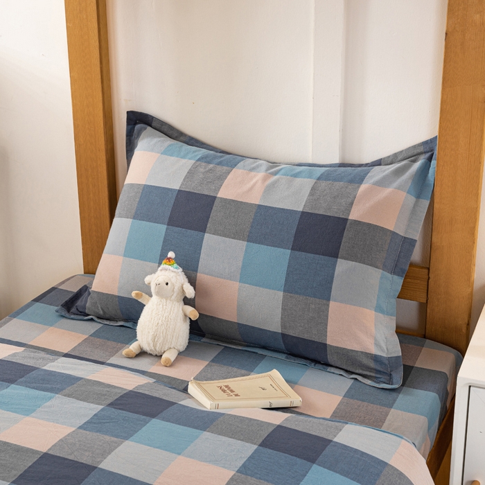 91家纺网 家纺一手货源 找家纺 锦润家纺 2025新款色织水洗棉三件套学生三件套全棉三件套大礼包