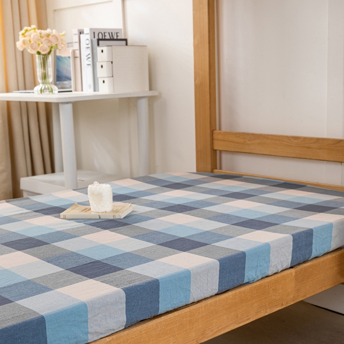 91家纺网 家纺一手货源 找家纺 锦润家纺 2025新款色织水洗棉三件套学生三件套全棉三件套大礼包