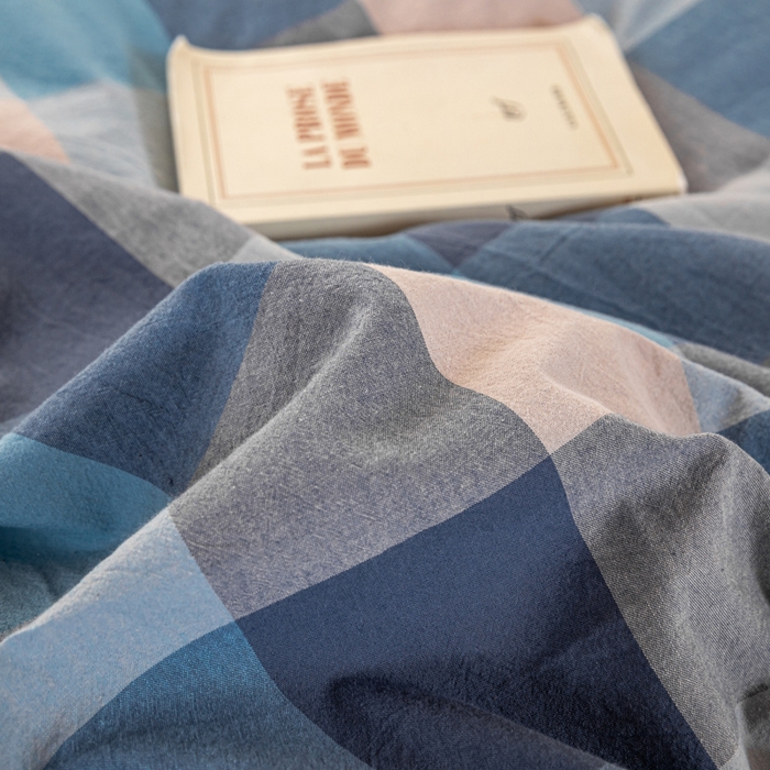 91家纺网 家纺一手货源 找家纺 锦润家纺 2025新款色织水洗棉三件套学生三件套全棉三件套大礼包