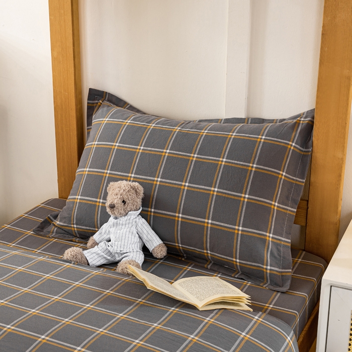 91家纺网 家纺一手货源 找家纺 锦润家纺 2025新款色织水洗棉三件套学生三件套全棉三件套大礼包