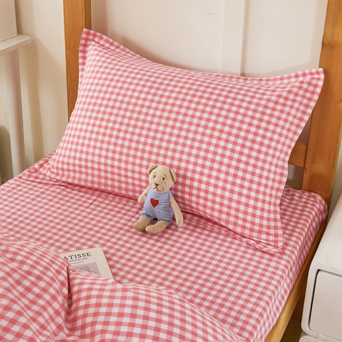 91家纺网 家纺一手货源 找家纺 锦润家纺 2025新款色织水洗棉三件套学生三件套全棉三件套大礼包